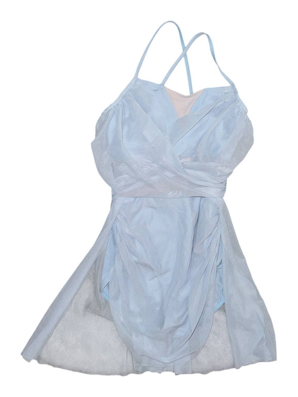 balera Light Blue Strappy Wrap Chemise Dancers Leotard Aerial Gymnastics Outfit